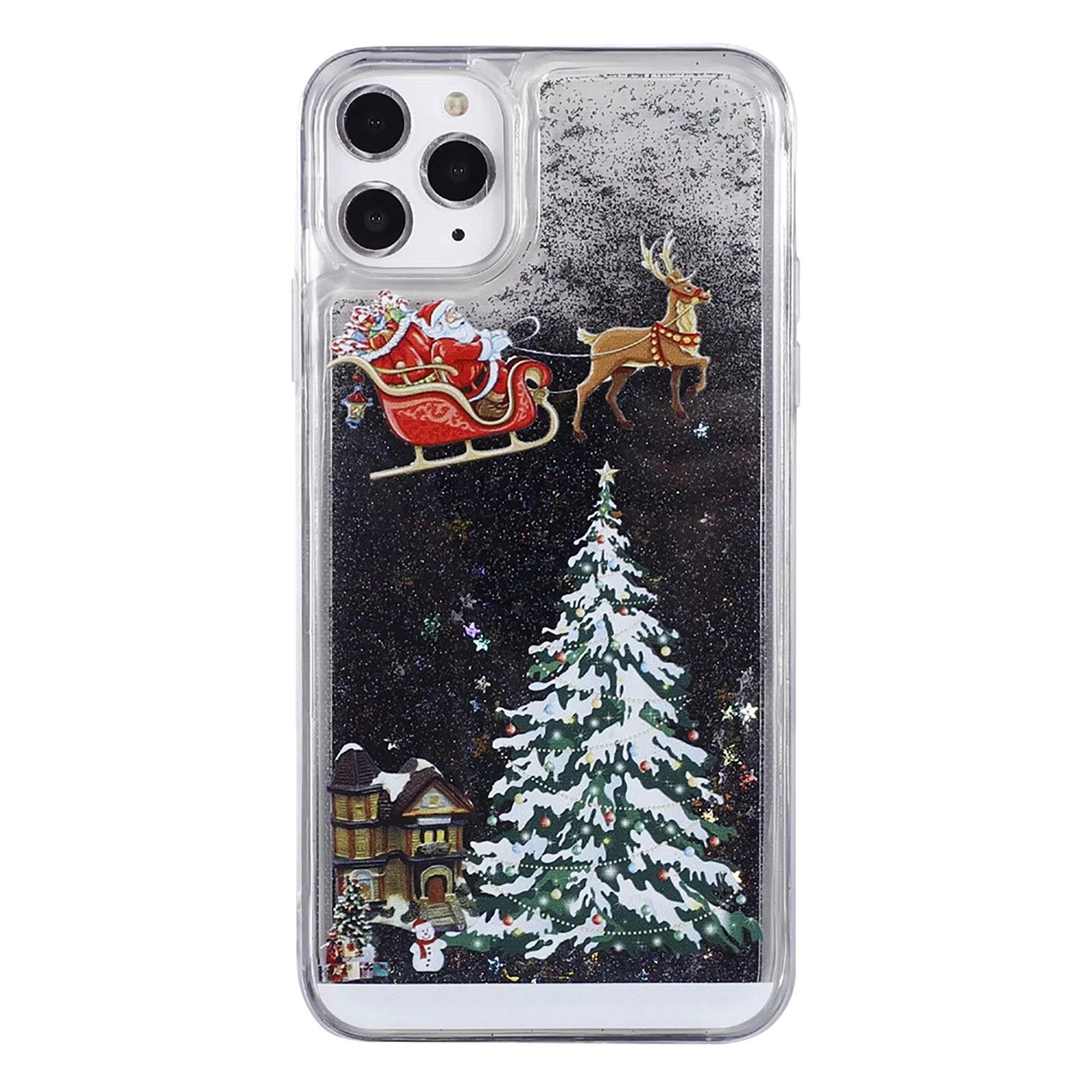Case Christmas Tree Silicone Cover Flash Powder Slim case for iPhone - carolay.co