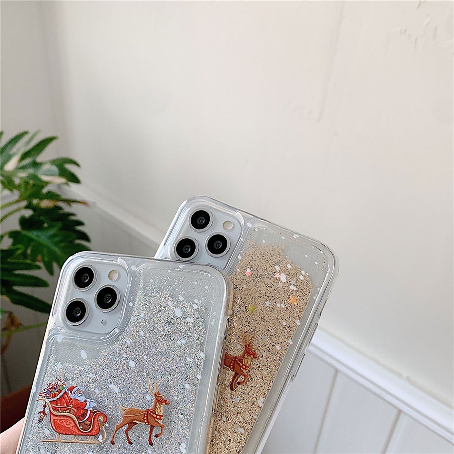 Case Christmas Tree Silicone Cover Flash Powder Slim case for iPhone - carolay.co