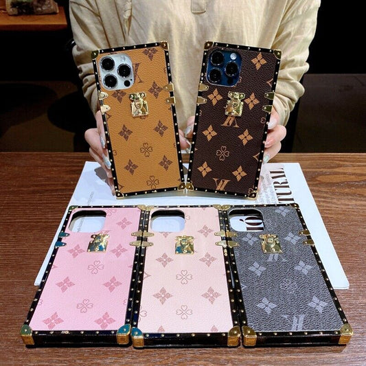 Luxury Leather Square Case For Samsung S23
