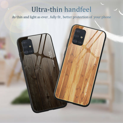 Slim Wood Pattern Tempered Glass Case For Samsung - carolay.co