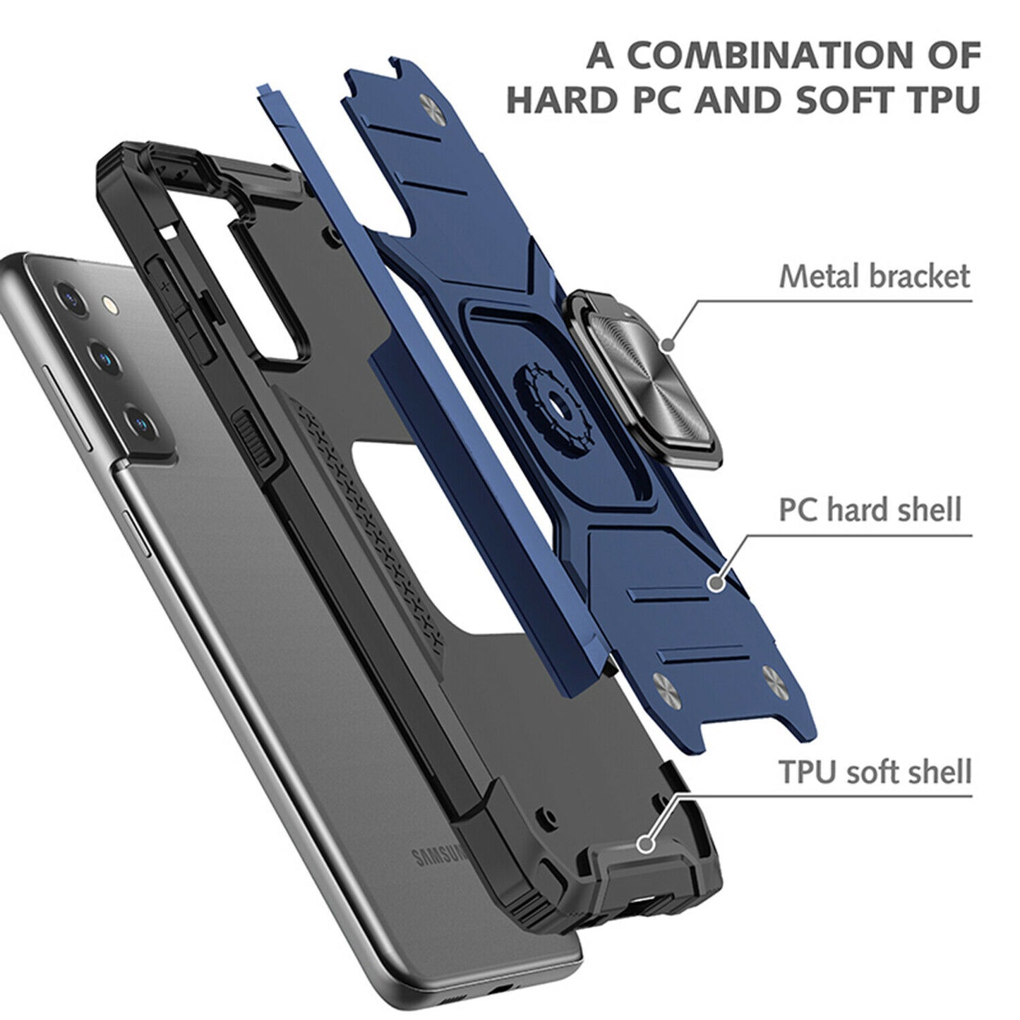 Case Shockproof Magnetic Ring for Samsung Galaxy S21/Ultra/Plus - carolay.co