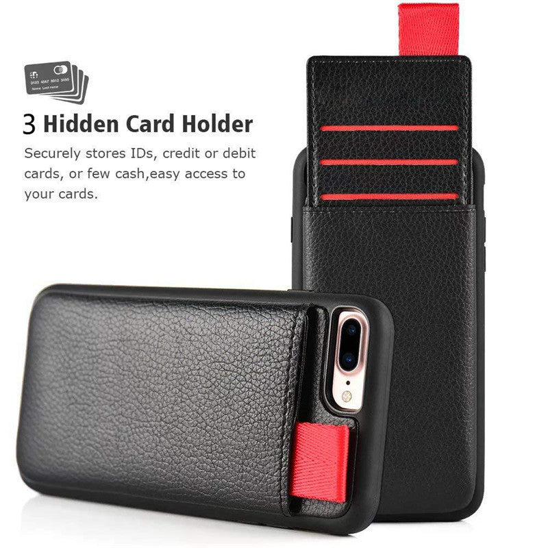 Leather Wallet Case For iPhone XR XS Max XS Card Slot Pull Pouch - carolay.co phone case shop