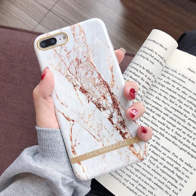 Artistic agate marble gold bar Phone Case For iphone - carolay.co