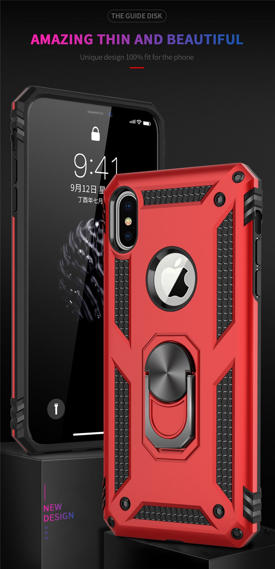 Shockproof Armor Case Magnetic Ring Holder for iPhone - carolay.co