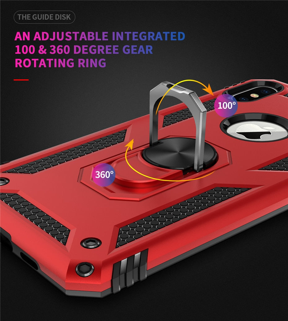 Shockproof Armor Case Magnetic Ring Holder for iPhone - carolay.co