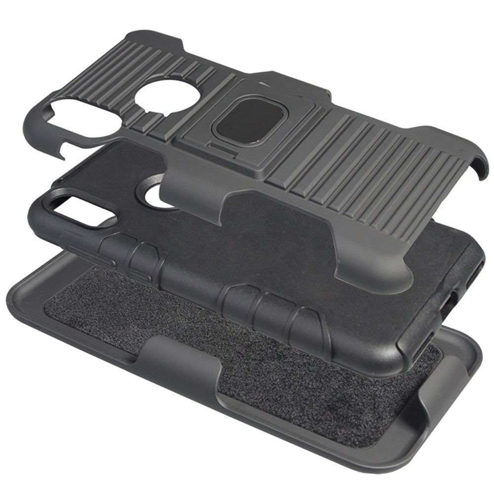 Heavy Duty Armor Case Belt Clip Swivel Holster for Motorola One Power - carolay.co