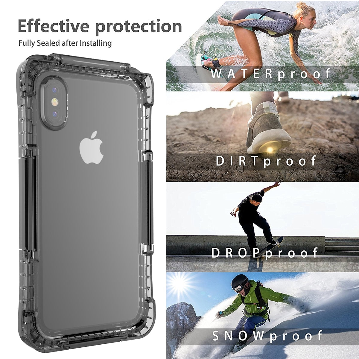 Waterproof Case Transparent Diving Sports Shockproof Cover Underwater - carolay.co
