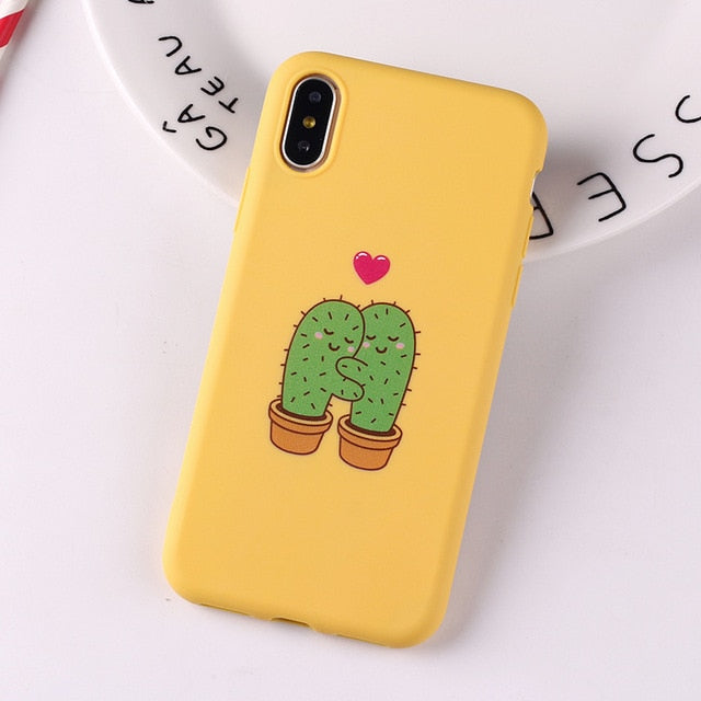 Case Cute Heart Funny Tropical Soft Silicone for iPhone - carolay.co