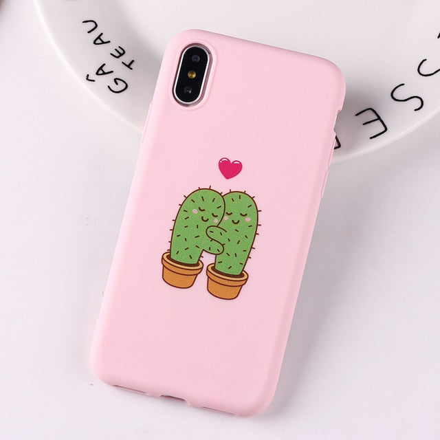 Case Cute Heart Funny Tropical Soft Silicone for iPhone - carolay.co