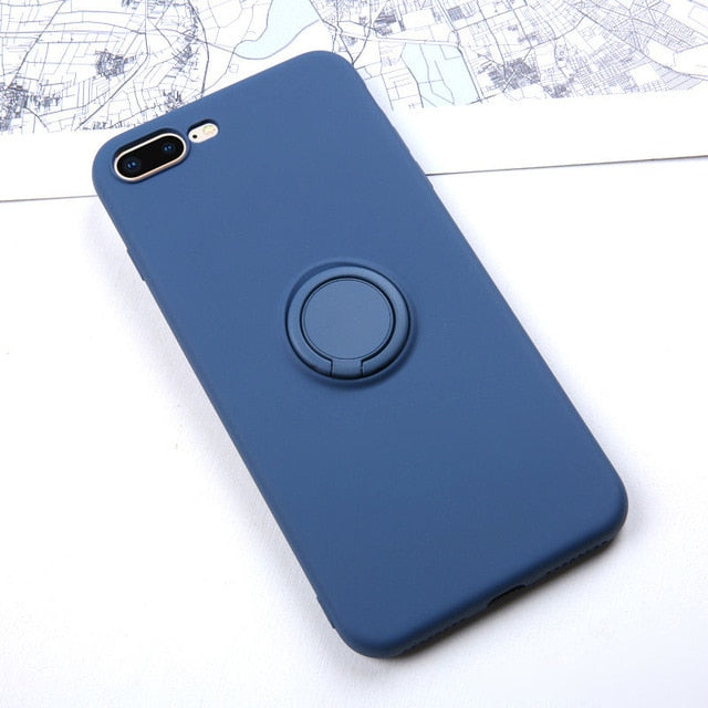 Soft Silicone Case For  iPhone 11 Pro Max Ring Holder - carolay.co phone case shop