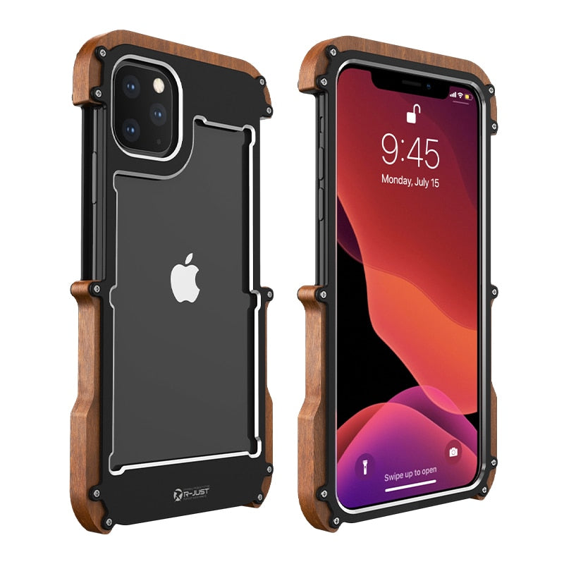 Hard Wood Metal Case for iPhone - carolay.co