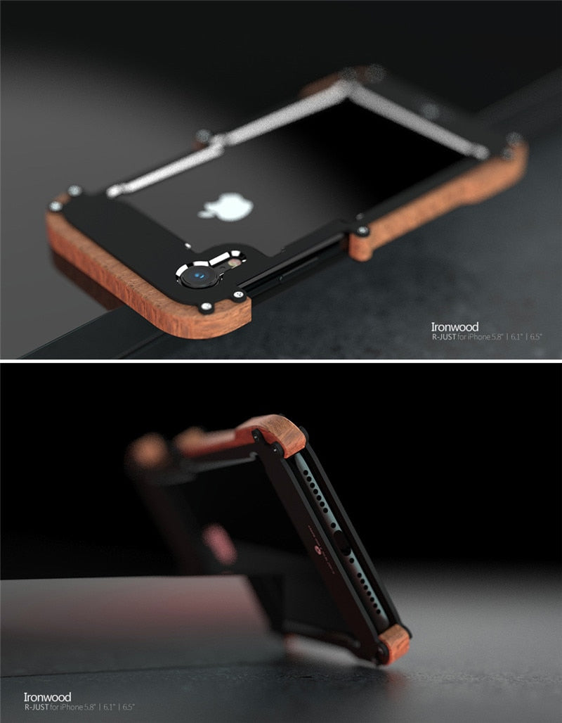 Hard Wood Metal Case for iPhone - carolay.co