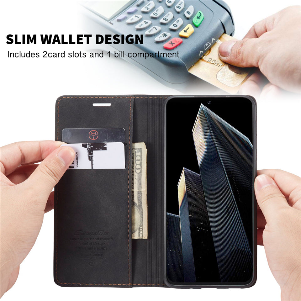 Leather Case Retro Purse Magnetic Card Holder Wallet Cover Samsung - carolay.co