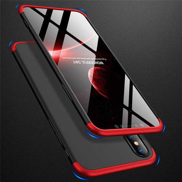 3 in1 Full Body Protective Case Tempered Glass Anti Shock for iPhone - carolay.co