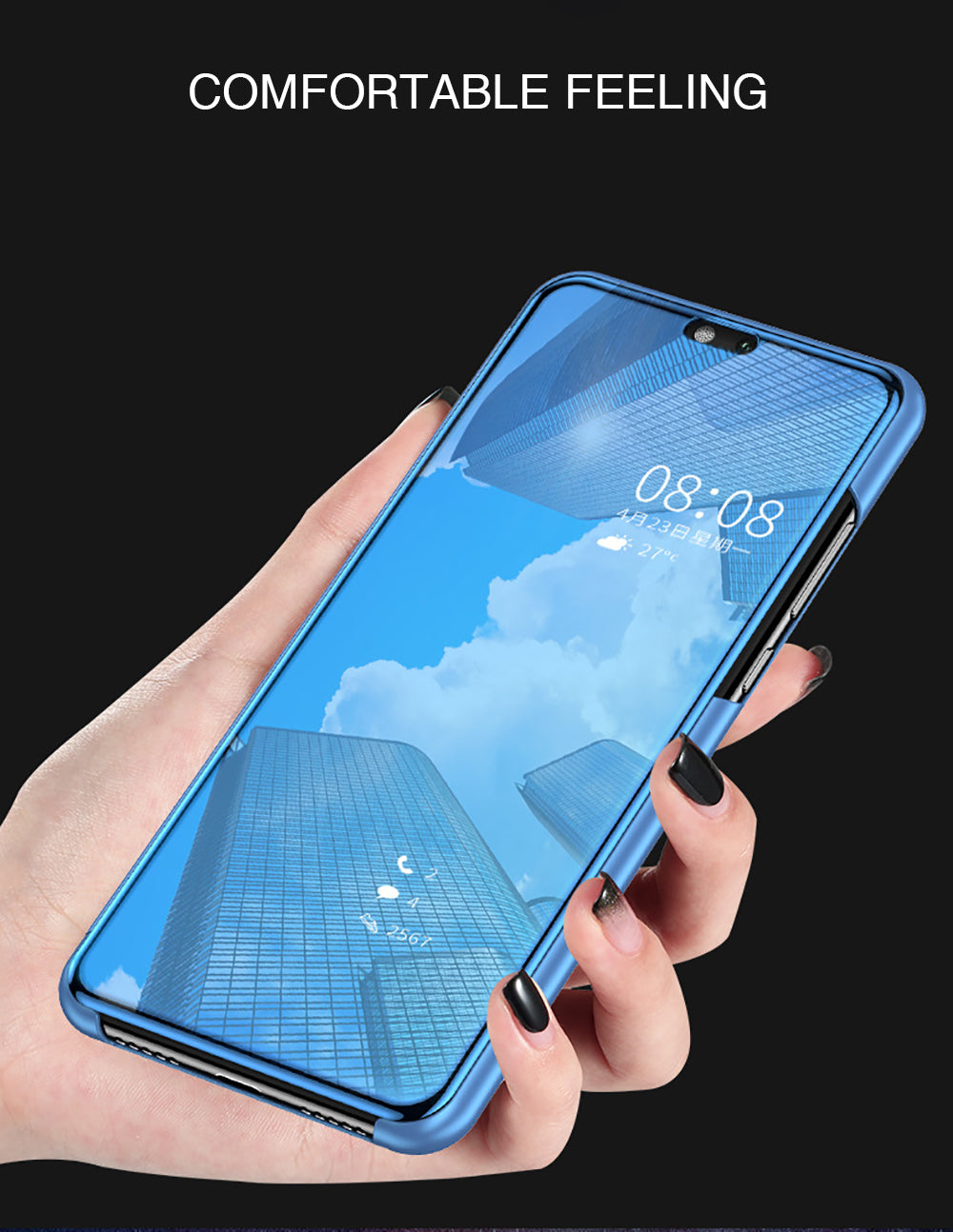 Clear View Mirror Phone Flip Case For Samsung S8 - carolay.co