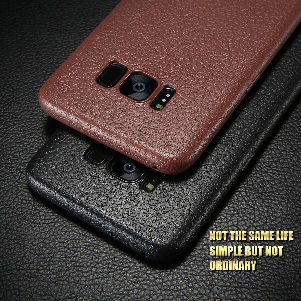 Ultra Thin Leather Skin Case For Samsung S8 S9 - carolay.co phone case shop