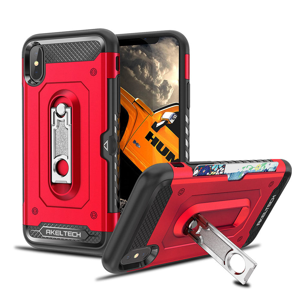 Hybrid Armor Case with Metal Stand and Card Slot for iPhone - carolay.co