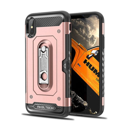 Hybrid Armor Case with Metal Stand and Card Slot for iPhone - carolay.co