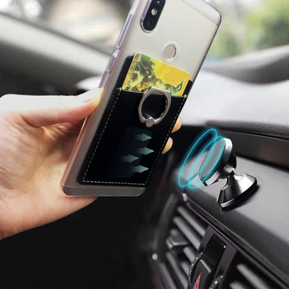 mobile phone card holder  back sticker with Magnetic car finger ring - carolay.co phone case shop