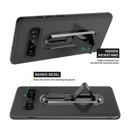 Carbon Fiber Bracket Case For Samsung Galaxy Matte Silicone Cover - carolay.co
