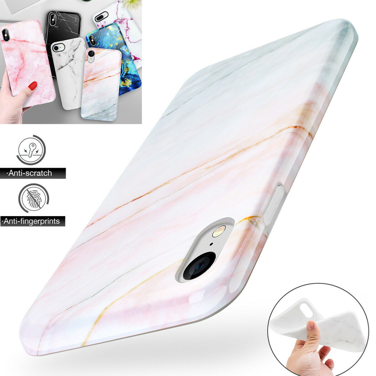 Marble Pattern Case Shockproof Hybrid Soft For iPhone - carolay.co