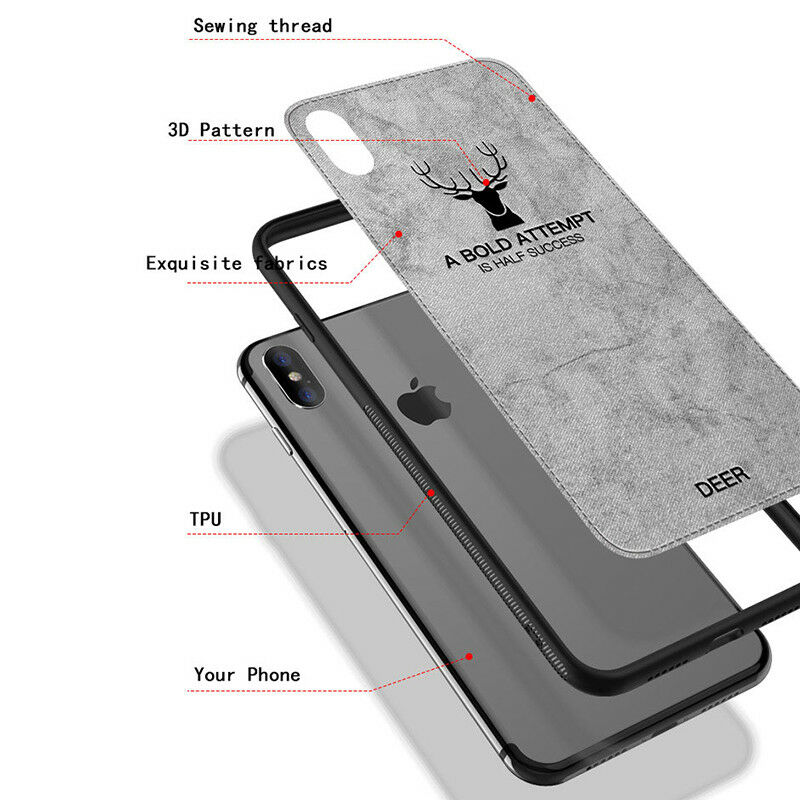 Man Shockproof Bumper Slim Canvas Back Case For iPhone - carolay.co