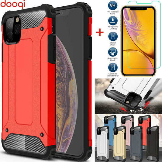 Shockproof Armor Protective Case+Tempered Glass For iPhone - carolay.co