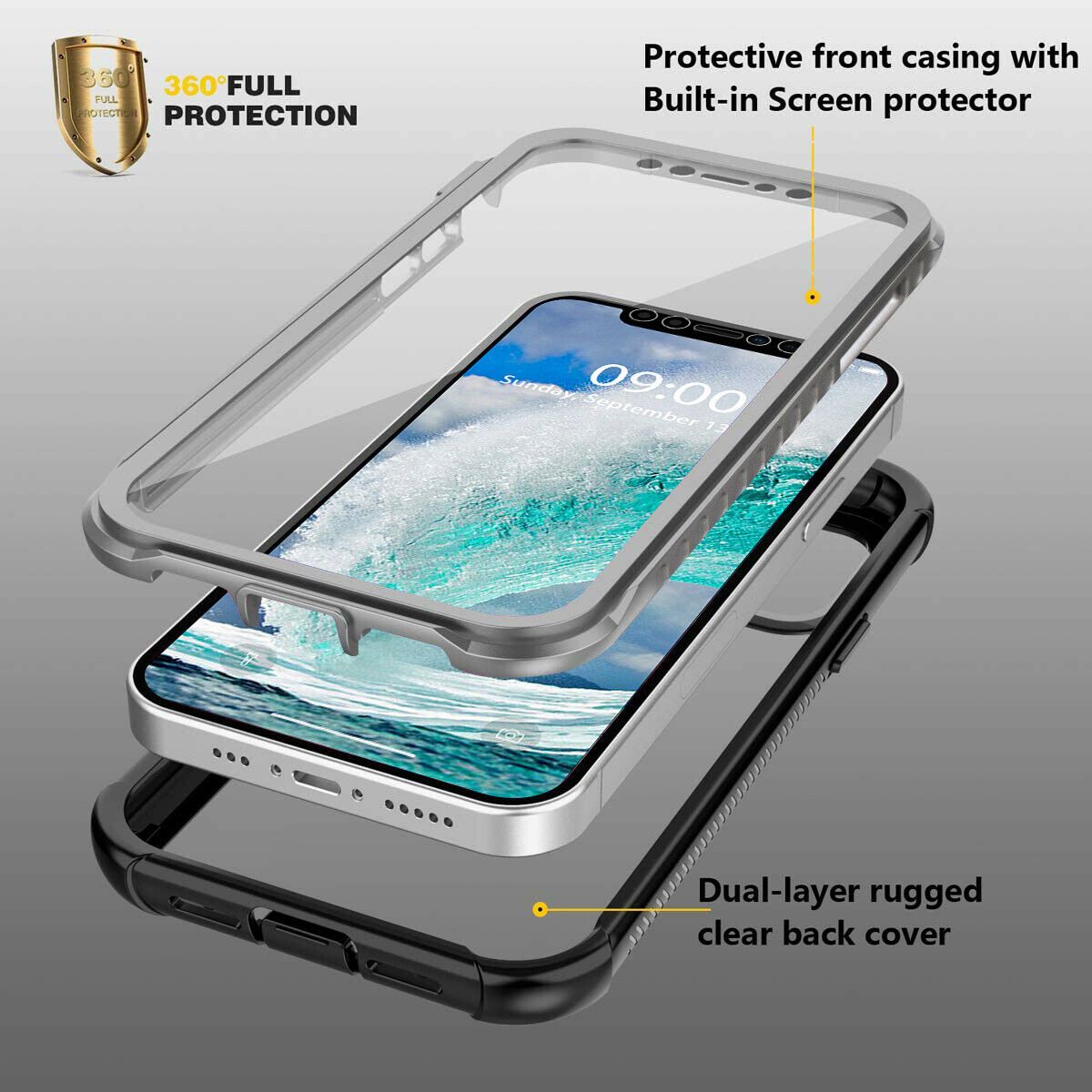 360 Full Crystal Clear Rugged Case For iPhone - carolay.co