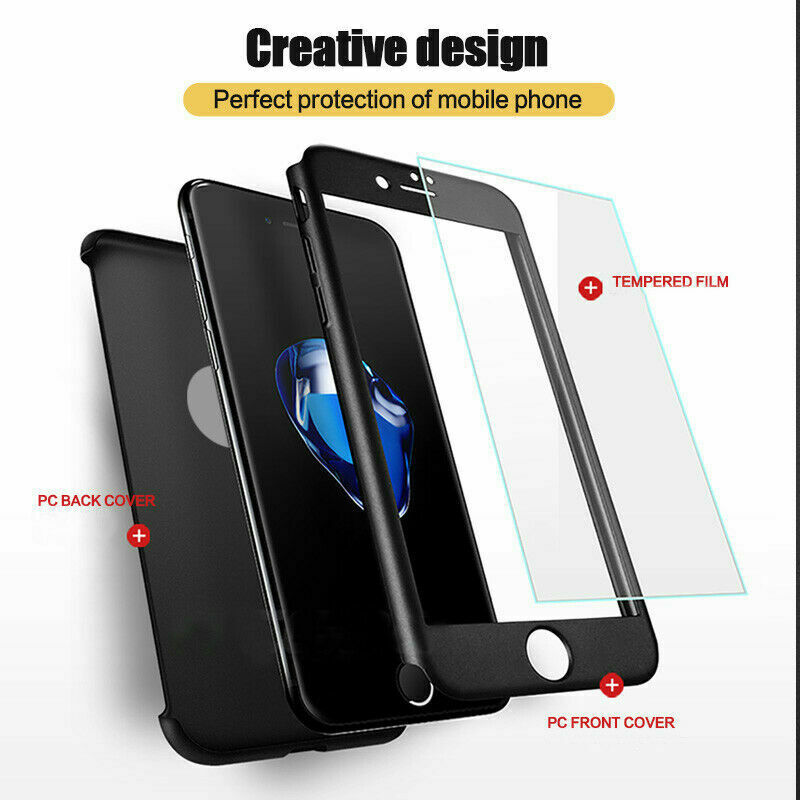 Max+Tempered Glass Ultra Slim Phone Case Full Body For iPhone - carolay.co