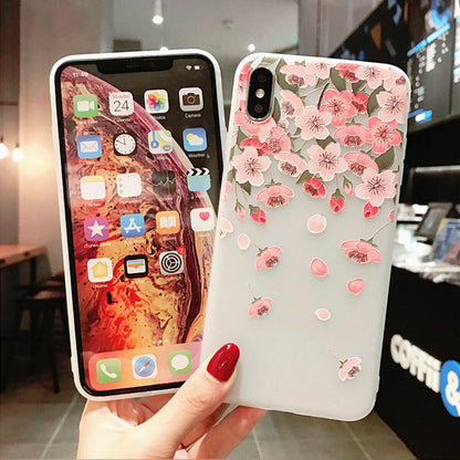 Clear Frost Flower Thin Soft Case For iPhone - carolay.co