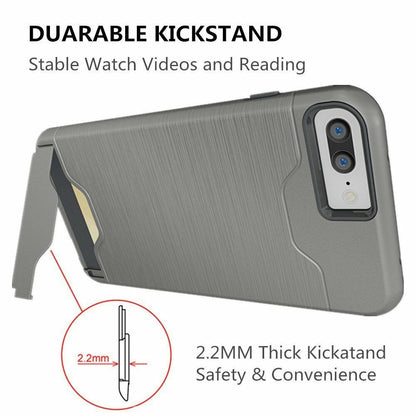 Kickstand Card Pocket Armor Shockproof Hybrid Cover For iPhone - carolay.co