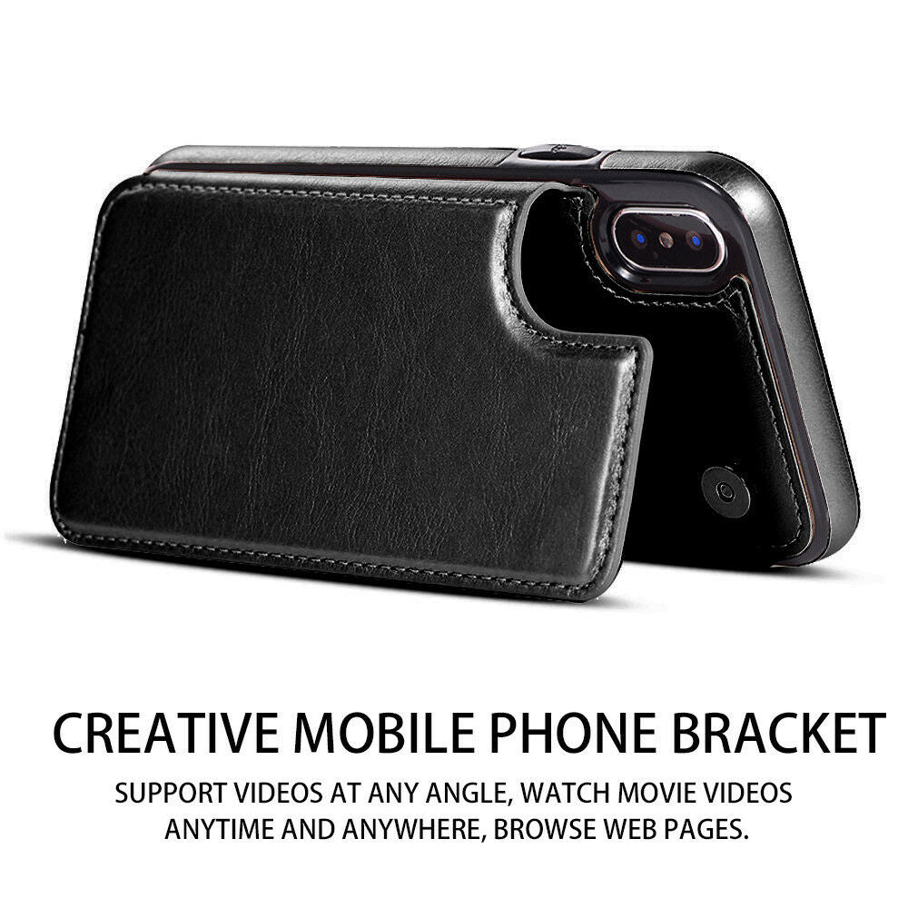 Fits Wallet Card Slot Case Leather Shockproof Magnetic For iPhone - carolay.co