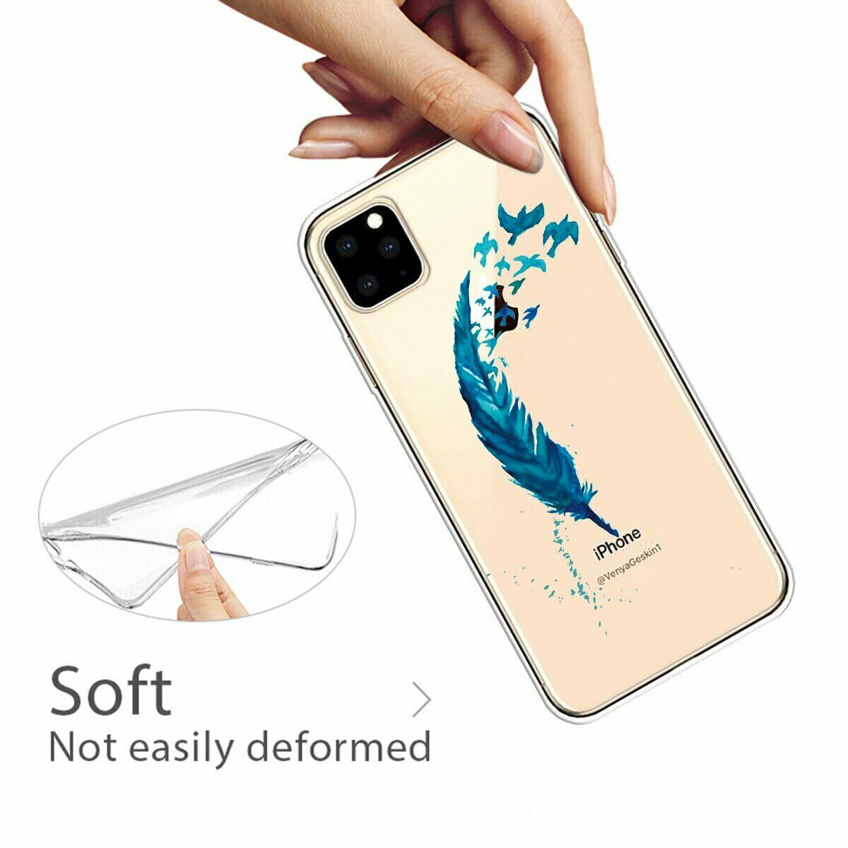 Slim Pattern Soft Rubber Silicone Clear Back Case For iPhone - carolay.co