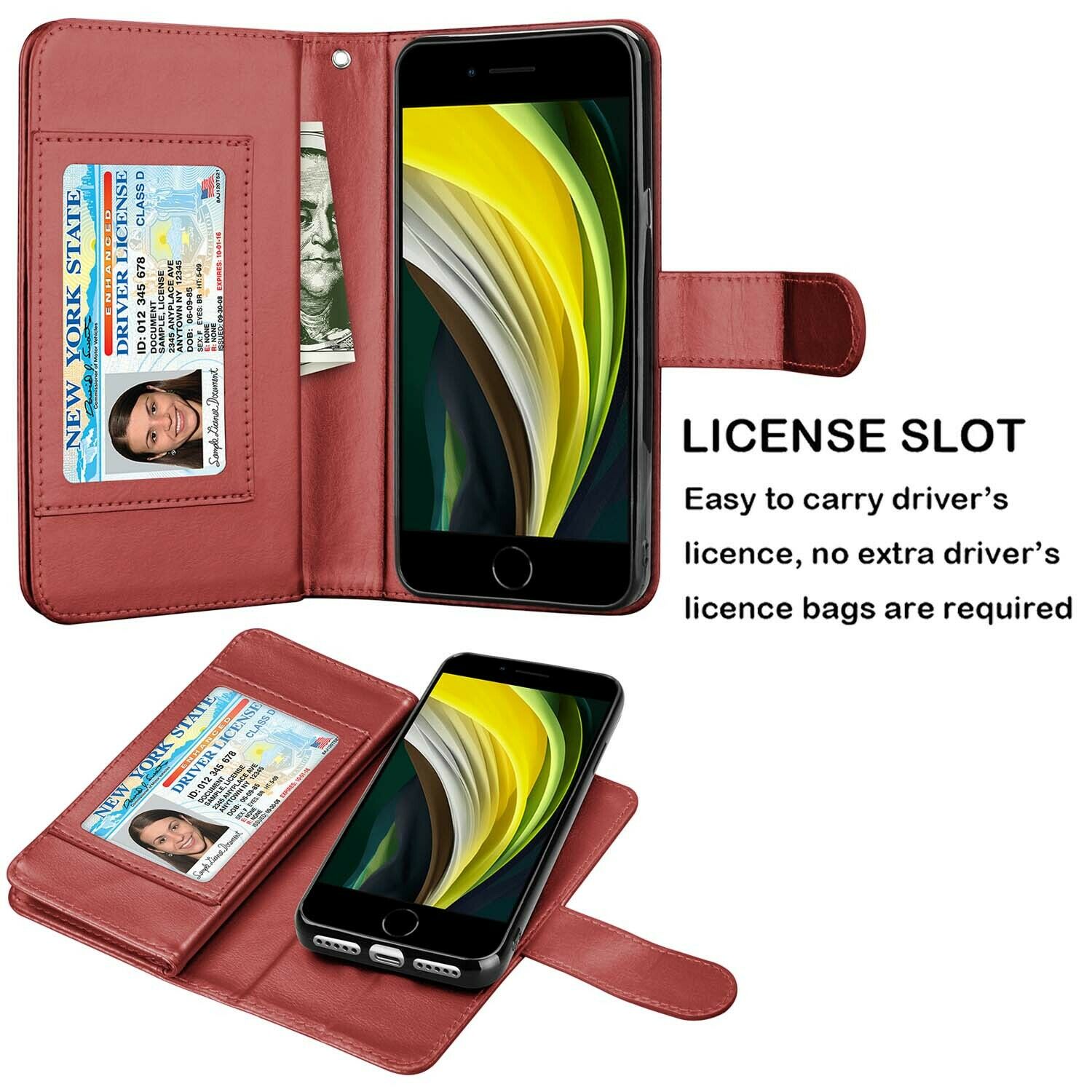 Leather Wallet Case Flip Magnetic Cover for iPhone - carolay.co