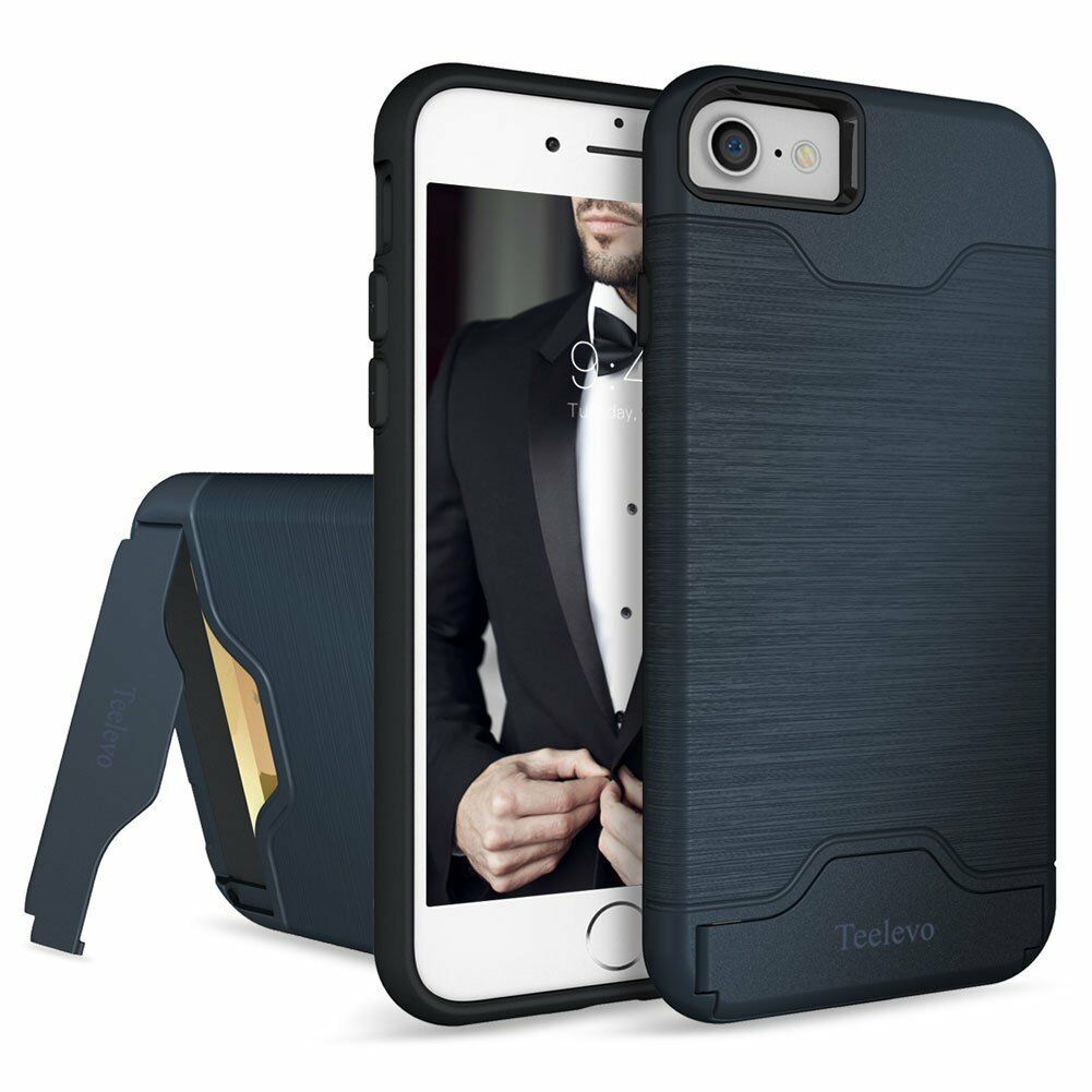 Kickstand Card Pocket Armor Shockproof Hybrid Cover For iPhone - carolay.co