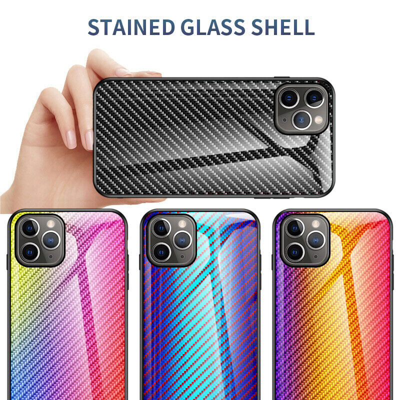 Gradient Hybrid Tempered Glass Rubber Hard Case Back For iPhone - carolay.co