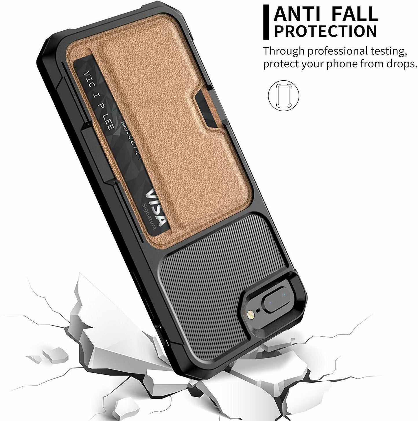 Leather Wallet Cards Shockproof Bumper Case for iPhone - carolay.co