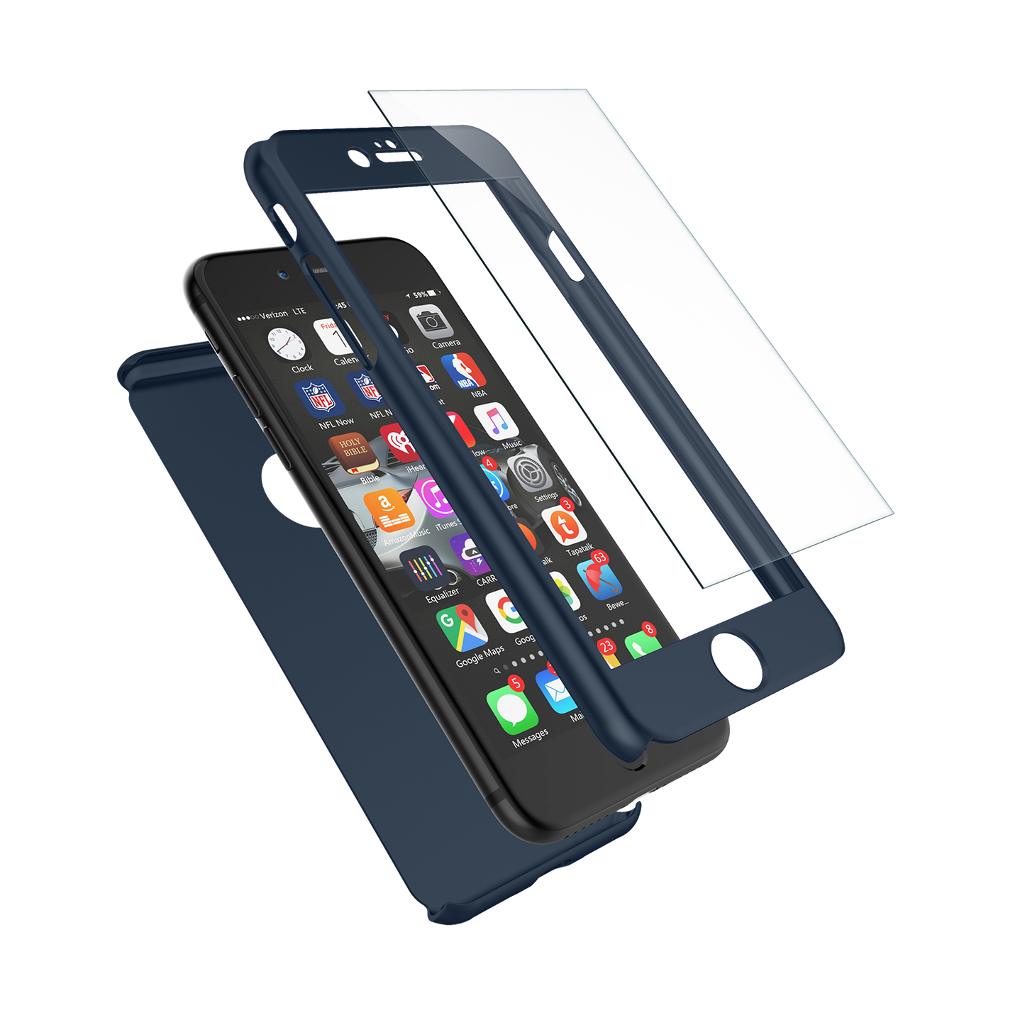 Case Full Body Cover +Tempered Glass For iPhone - carolay.co