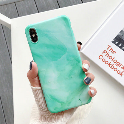 Slim Matte Marble Pattern Back Case For iPhone - carolay.co