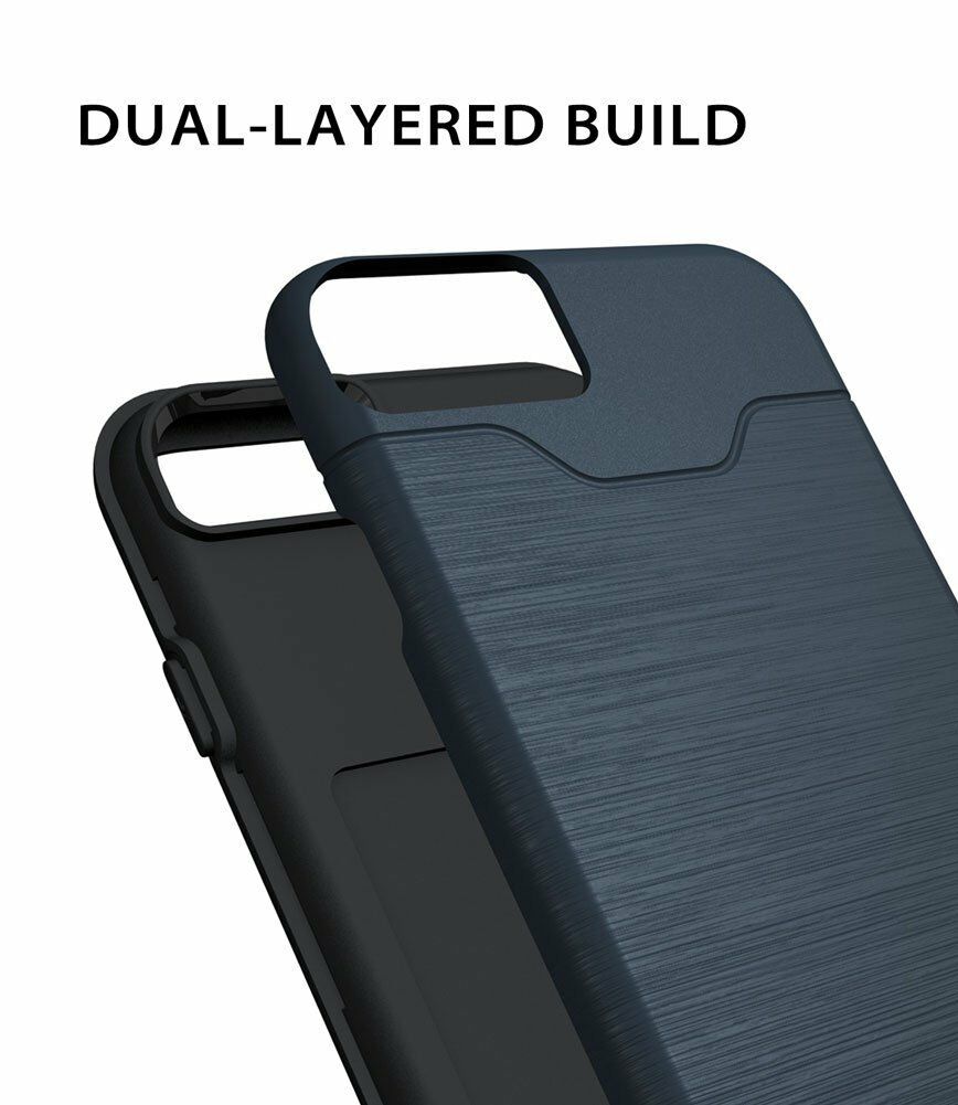 Kickstand Card Pocket Armor Shockproof Hybrid Cover For iPhone - carolay.co