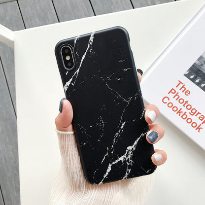 Slim Matte Marble Pattern Back Case For iPhone - carolay.co