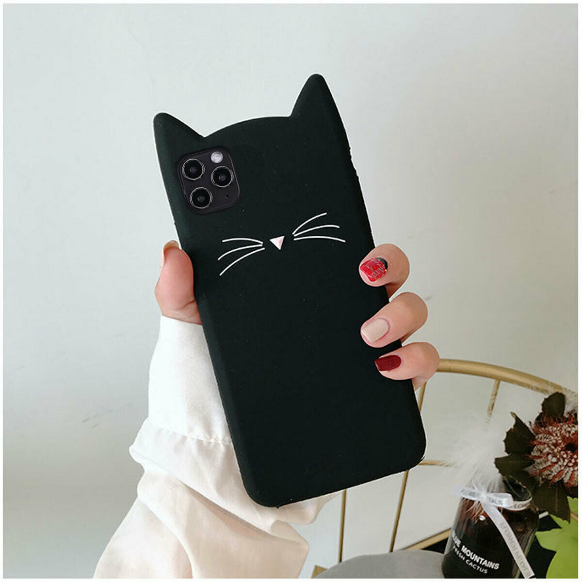 Cute Cat Silicone Fitted Cover for iPhone - carolay.co