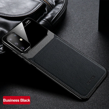 Ultra Rubber Leather Glass Back Case For Samsung Galaxy - carolay.co