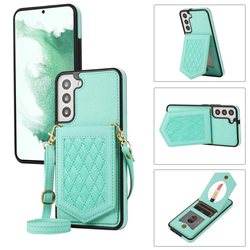 Crossbody Wallet Case with Mirror Samsung Galaxy S23