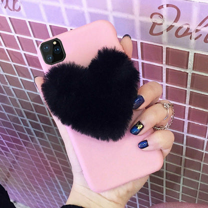 Luxury Cute Fur Back Silicone Case For iPhone - carolay.co