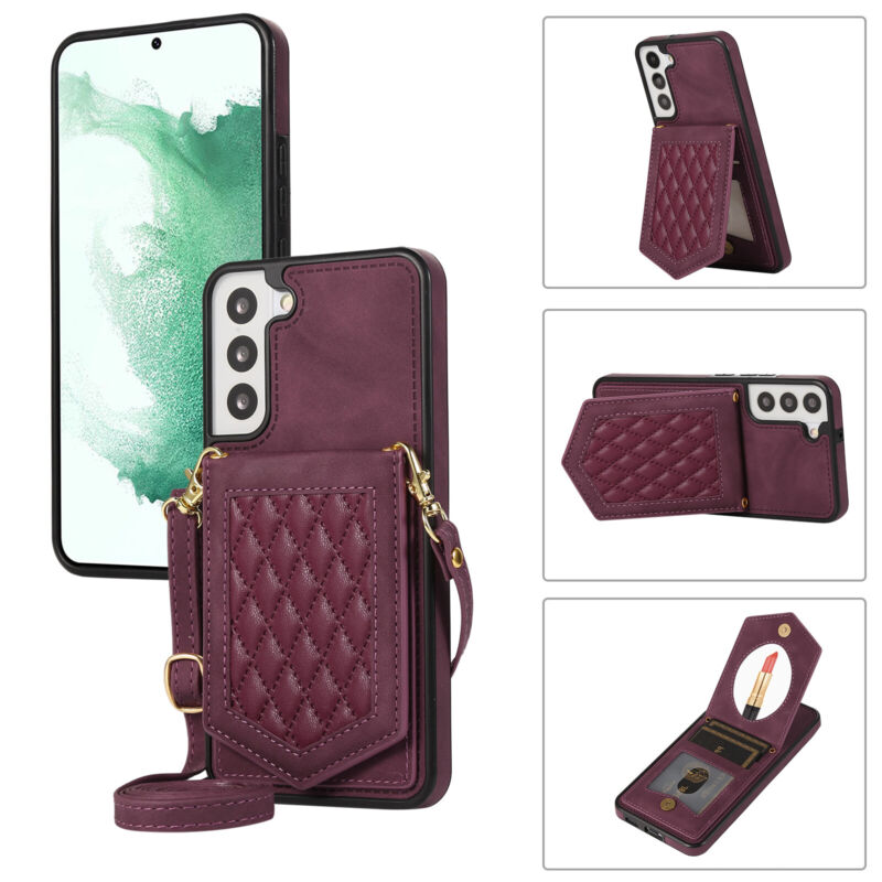 Crossbody Wallet Case with Mirror Samsung Galaxy S23