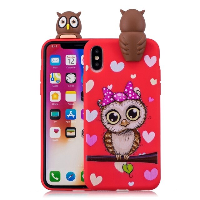 Cute 3D Cartoon Doll Soft Rubber Silicone caase For iPhone
